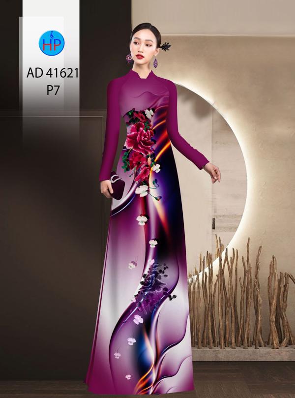 Vải Áo Dài Hoa In 3D AD 41621 10